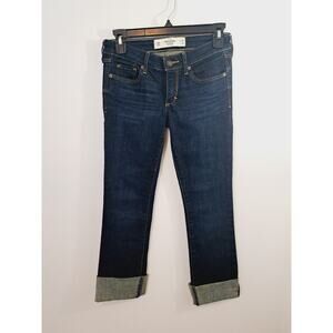 Abercrombie & Fitch Women's Dark Wash Straight Leg Jeans In Size 24X33 EUC